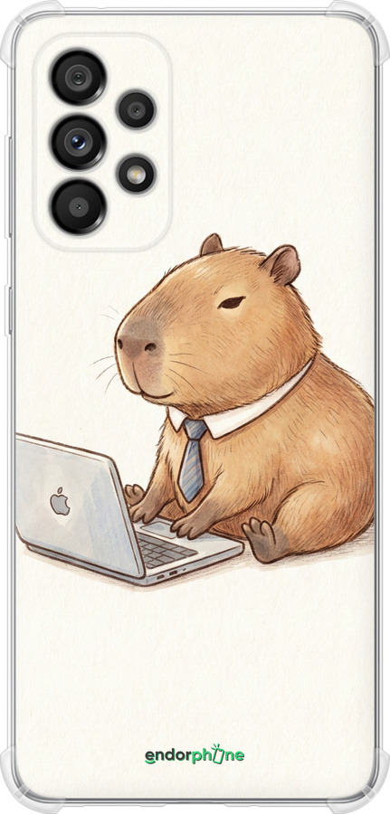 Силикон с усиленными углами чехол Funny Capybara CEO Working для Samsung Galaxy A73 A736B - 6777sp-2586 изображение 