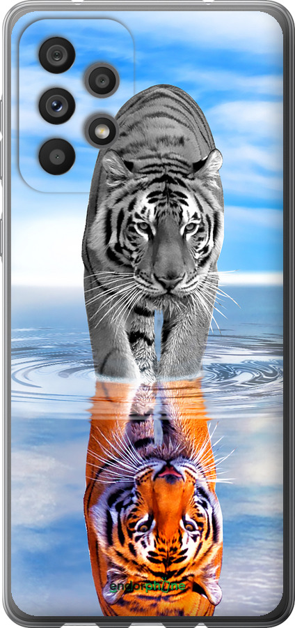 Силиконовый чехол Тигр для Samsung Galaxy A73 A736B - 6016u-2586 изображение 