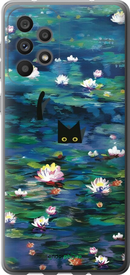 Силиконовый чехол Чехол с изображением водяных лилий Моне и кошек для Samsung Galaxy A73 A736B - 6399u-2586 изображение 