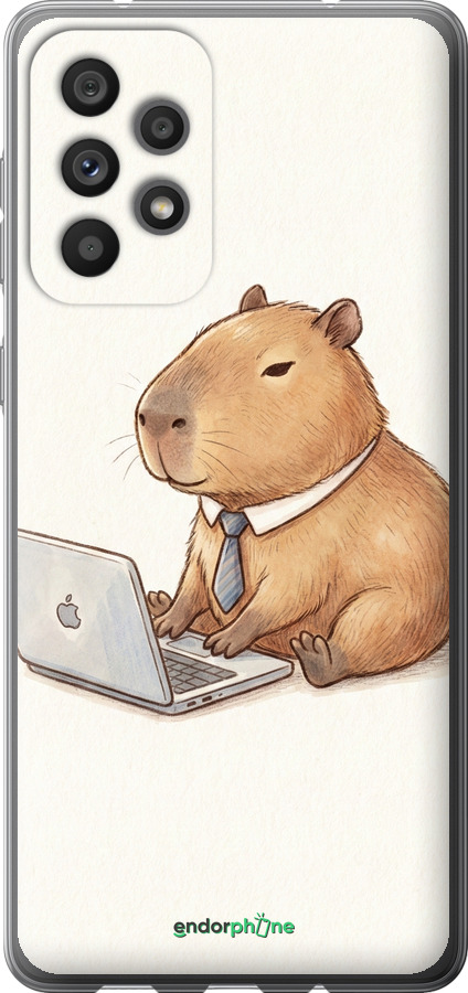 Силиконовый чехол Funny Capybara CEO Working для Samsung Galaxy A73 A736B - 6777u-2586 изображение 