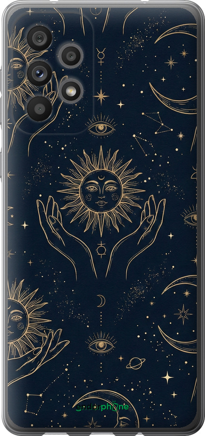 Силіконовий чехол Celestial Harmony: Sun & Moon Gold Mystic Pattern для Samsung Galaxy A73 A736B - 6778u-2586 изображение 