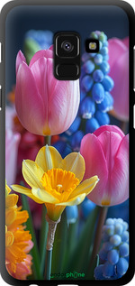 TPU чехол Весенние цветы для Samsung Galaxy A8 2018 A530F - 6058b-1344 изображение 