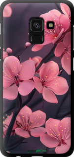 TPU чехол Пурпурова сакура для Samsung Galaxy A8 2018 A530F - 6075b-1344 изображение 