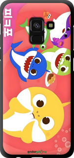 TPU чехол Бейби Шаркс для Samsung Galaxy A8 2018 A530F - 6305b-1344 изображение 