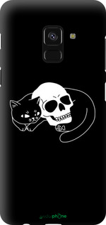 TPU чехол С изображением кота и черепа для Samsung Galaxy A8 2018 A530F - 6491b-1344 изображение 