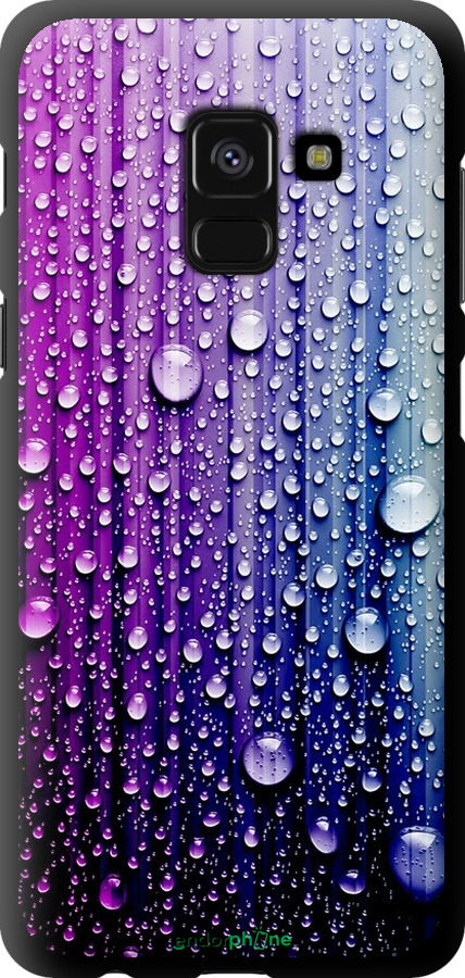 

TPU чорний чохол "Краплини води" для Samsung Galaxy A8 2018 A530F, Синій