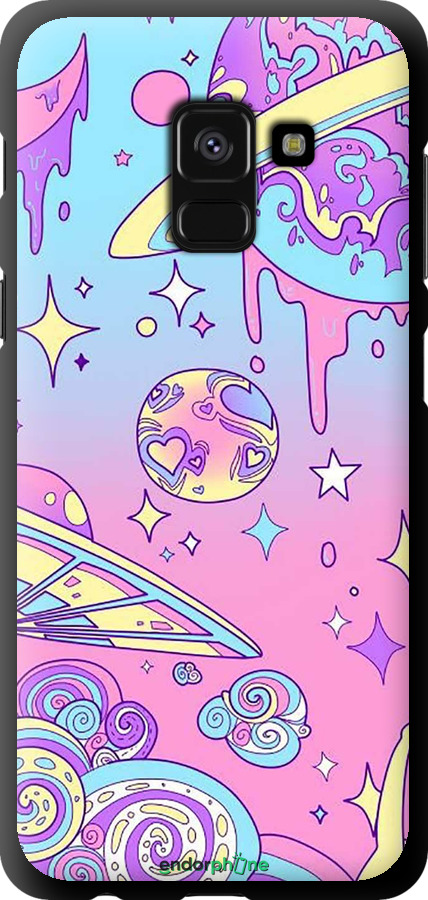 

TPU чорний чохол "Рожева галактика" для Samsung Galaxy A8 2018 A530F, Жовтий