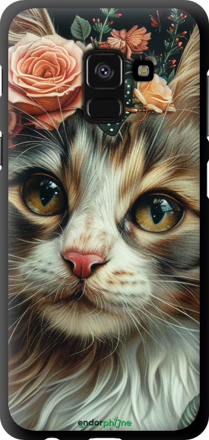 

TPU чохол "Cats and flowers" для Samsung Galaxy A8 2018 A530F, Рожевий
