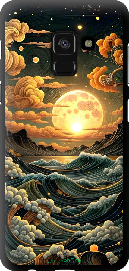 TPU чехол Арт волны для Samsung Galaxy A8 2018 A530F - 6332b-1344 изображение 