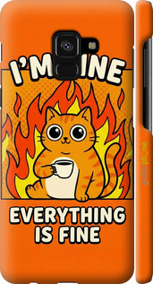 3D пластиковий глянцевий чехол Funny Cat для Samsung Galaxy A8 2018 A530F - 6786c-1344 изображение 