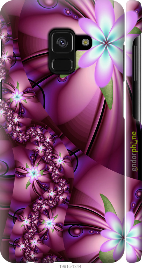 

3D пластиковий матовий чохол "Квіткова мозаїка" для Samsung Galaxy A8 2018 A530F, Рожевий