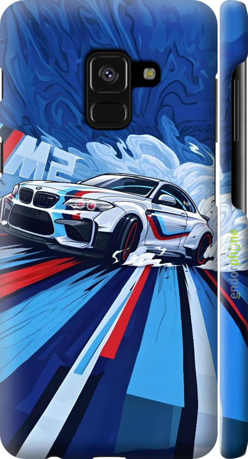 3D пластиковий матовий чехол БМВ для Samsung Galaxy A8 2018 A530F - 6292m-1344 изображение 