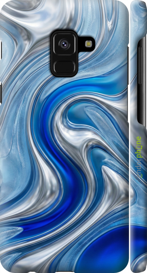 3D пластиковый матовый чехол Liquid Chrome для Samsung Galaxy A8 2018 A530F - 6781m-1344 изображение 