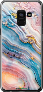Силиконовый чехол Мрамор красивый для Samsung Galaxy A8 2018 A530F - 6376u-1344 изображение 