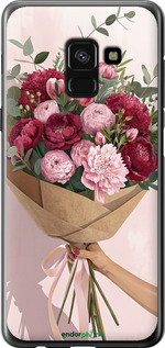 Силиконовый чехол Пионы 1 для Samsung Galaxy A8 2018 A530F - 6705u-1344 изображение 