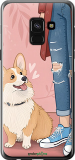 Силиконовый чехол Корги 3 для Samsung Galaxy A8 2018 A530F - 6707u-1344 изображение 