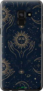 Силиконовый чехол Celestial Harmony: Sun & Moon Gold Mystic Pattern для Samsung Galaxy A8 2018 A530F - 6778u-1344 изображение 