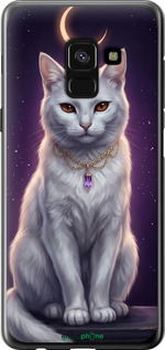 Силиконовый чехол Mystic White Cat Gothic Dark Purple Gold для Samsung Galaxy A8 2018 A530F - 6805u-1344 изображение 