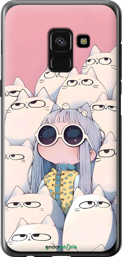 2D пластиковый чехол Малышка с котами для Samsung Galaxy A8 2018 A530F - 6295t-1344 изображение 