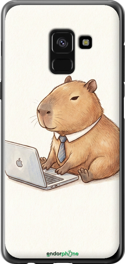 Силиконовый чехол Funny Capybara CEO Working для Samsung Galaxy A8 2018 A530F - 6777u-1344 изображение 