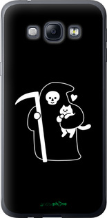 Силиконовый чехол Минималистичный арт: смерть и кошка для Samsung Galaxy A8 A8000 - 6529u-135 изображение 