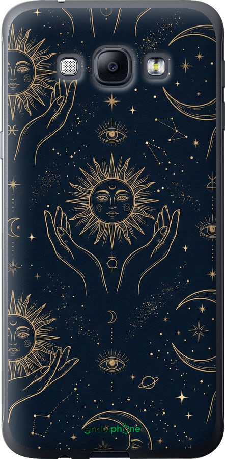 Силиконовый чехол Celestial Harmony: Sun & Moon Gold Mystic Pattern для Samsung Galaxy A8 A8000 - 6778u-135 изображение 