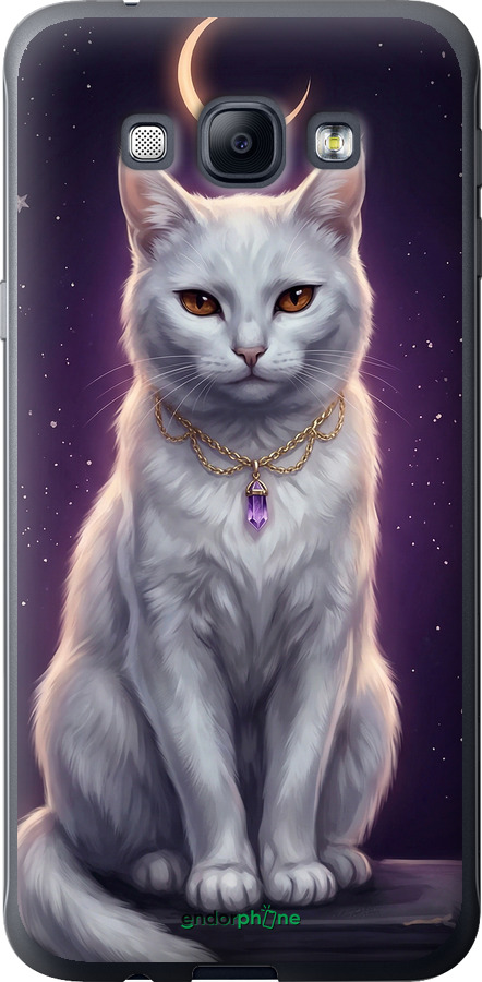 Силиконовый чехол Mystic White Cat Gothic Dark Purple Gold для Samsung Galaxy A8 A8000 - 6805u-135 изображение 