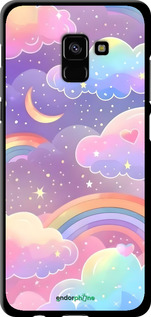 TPU чехол Облака и радуга для Samsung Galaxy A8 Plus 2018 A730F - 6312b-1345 изображение 