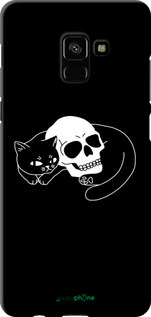 TPU чехол Із зображенням кота та черепа для Samsung Galaxy A8 Plus 2018 A730F - 6491b-1345 изображение 