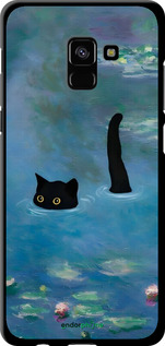 TPU чехол С изображением кота и водяной лилии Monet для Samsung Galaxy A8 Plus 2018 A730F - 6519b-1345 изображение 