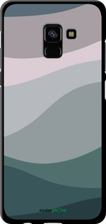 TPU чехол С фиолетовым и бирюзовым ретро-стилем и волнами для Samsung Galaxy A8 Plus 2018 A730F - 6533b-1345 изображение 