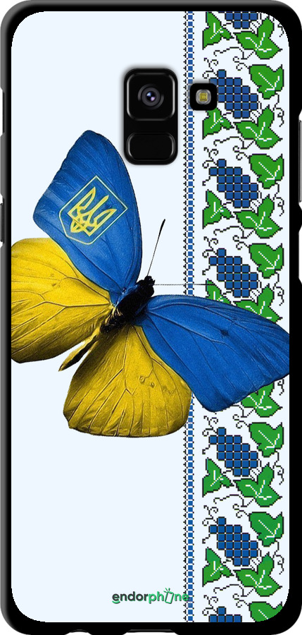 TPU чехол Желто-голубая бабочка для Samsung Galaxy A8 Plus 2018 A730F - 1054b-1345 изображение 