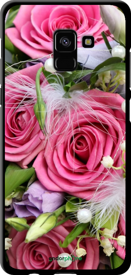 

TPU чорний чохол "Ніжність" для Samsung Galaxy A8 Plus 2018 A730F, Рожевий