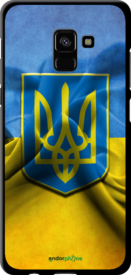 

TPU чорний чохол "Прапор та герб України" для Samsung Galaxy A8 Plus 2018 A730F, Блакитний