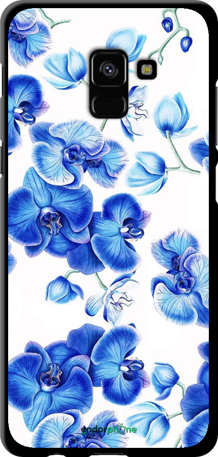 TPU чехол Голубые орхидеи для Samsung Galaxy A8 Plus 2018 A730F - 4406b-1345 изображение 