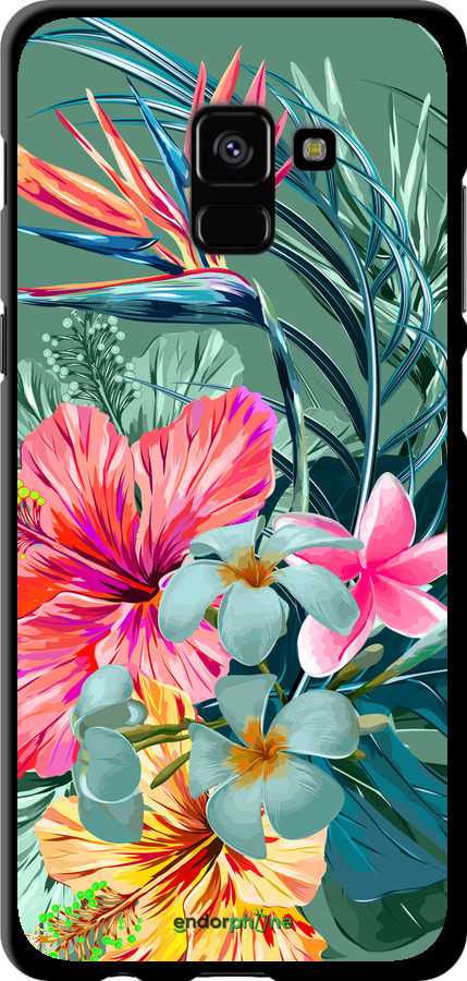 TPU чехол Тропические цветы v1 для Samsung Galaxy A8 Plus 2018 A730F - 4667b-1345 изображение 