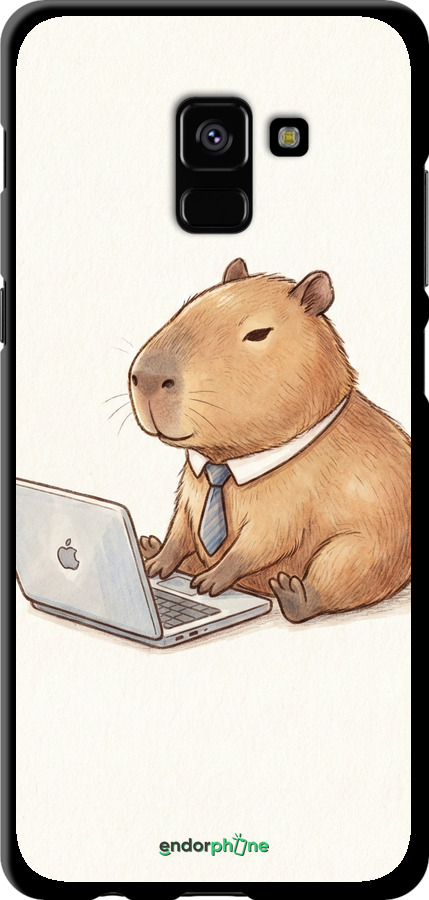 TPU чехол Funny Capybara CEO Working для Samsung Galaxy A8 Plus 2018 A730F - 6777b-1345 изображение 