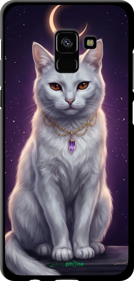 TPU чехол Mystic White Cat Gothic Dark Purple Gold для Samsung Galaxy A8 Plus 2018 A730F - 6805b-1345 изображение 