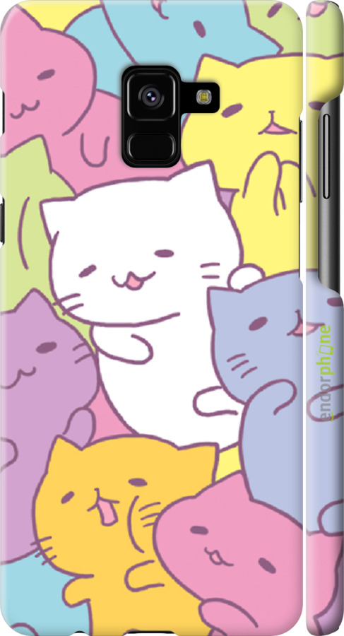 

3D пластиковий матовий чохол "Кошенята " для Samsung Galaxy A8 Plus 2018 A730F, Білий