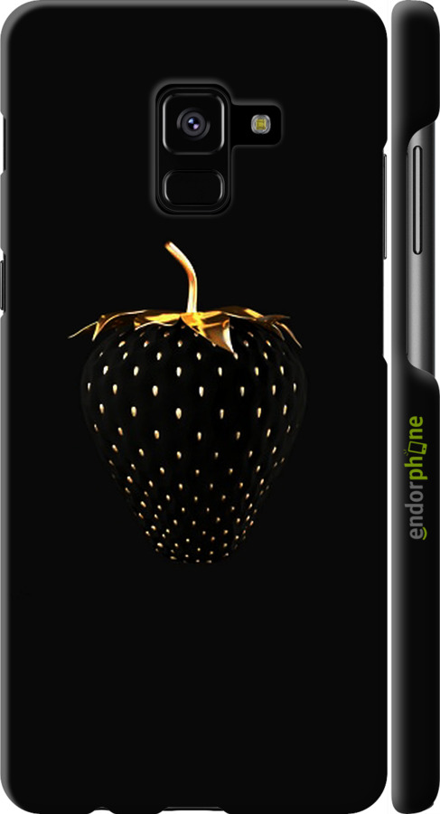 

3D пластиковий матовий чохол "Чорна полуниця" для Samsung Galaxy A8 Plus 2018 A730F, Чорний