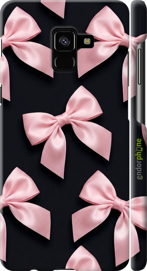 3D пластиковый матовый чехол Coquette Ribbons Dark Coquette для Samsung Galaxy A8 Plus 2018 A730F - 6767m-1345 изображение 