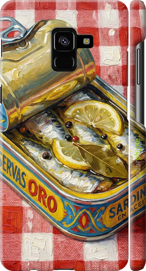 3D пластиковый матовый чехол Vintage Sardine Tin Phone для Samsung Galaxy A8 Plus 2018 A730F - 6772m-1345 изображение 