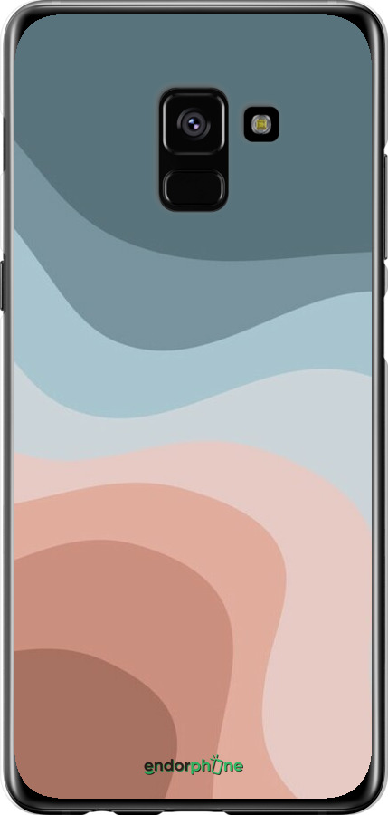 2D пластиковий чехол З синіми та рожевими хвилями в стилі ретро для Samsung Galaxy A8 Plus 2018 A730F - 6532t-1345 изображение 