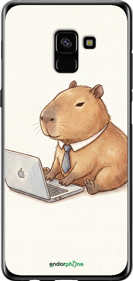 2D пластиковий чехол Funny Capybara CEO Working для Samsung Galaxy A8 Plus 2018 A730F - 6777t-1345 изображение 