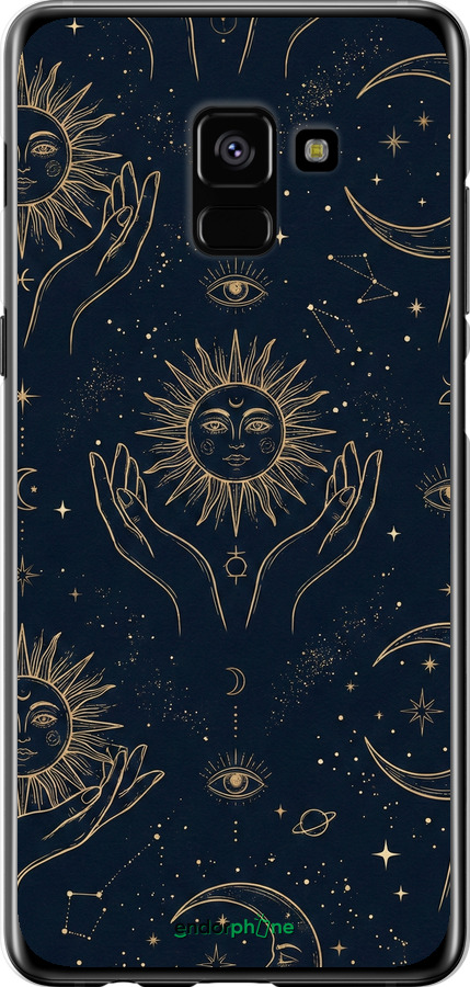 2D пластиковий чехол Celestial Harmony: Sun & Moon Gold Mystic Pattern для Samsung Galaxy A8 Plus 2018 A730F - 6778t-1345 изображение 