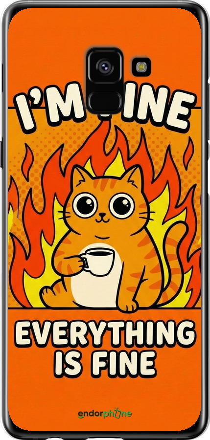 2D пластиковый чехол Funny Cat для Samsung Galaxy A8 Plus 2018 A730F - 6786t-1345 изображение 