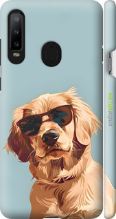3D пластиковий матовий чехол Пес в очках для Samsung Galaxy A8S - 6381m-1636 изображение 