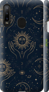3D пластиковый матовый чехол 'Celestial Harmony: Sun & Moon Gold Mystic Pattern' для Samsung Galaxy A8S изображение 5