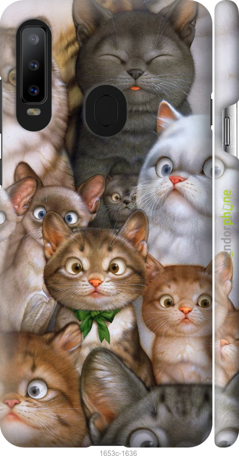 

3D пластиковий матовий чохол "Коти" для Samsung Galaxy A8S