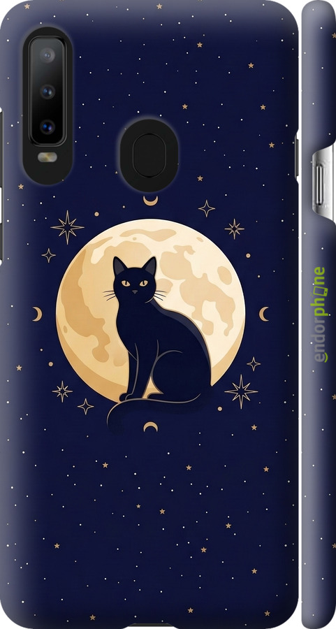 3D пластиковый матовый чехол Cute Cat Celestial/Witchy для Samsung Galaxy A8S - 6787m-1636 изображение 